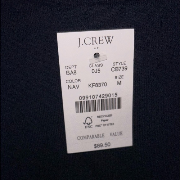 J. Crew Navy & White 1983 Fleece Sweatshirt - Picture 3 of 3